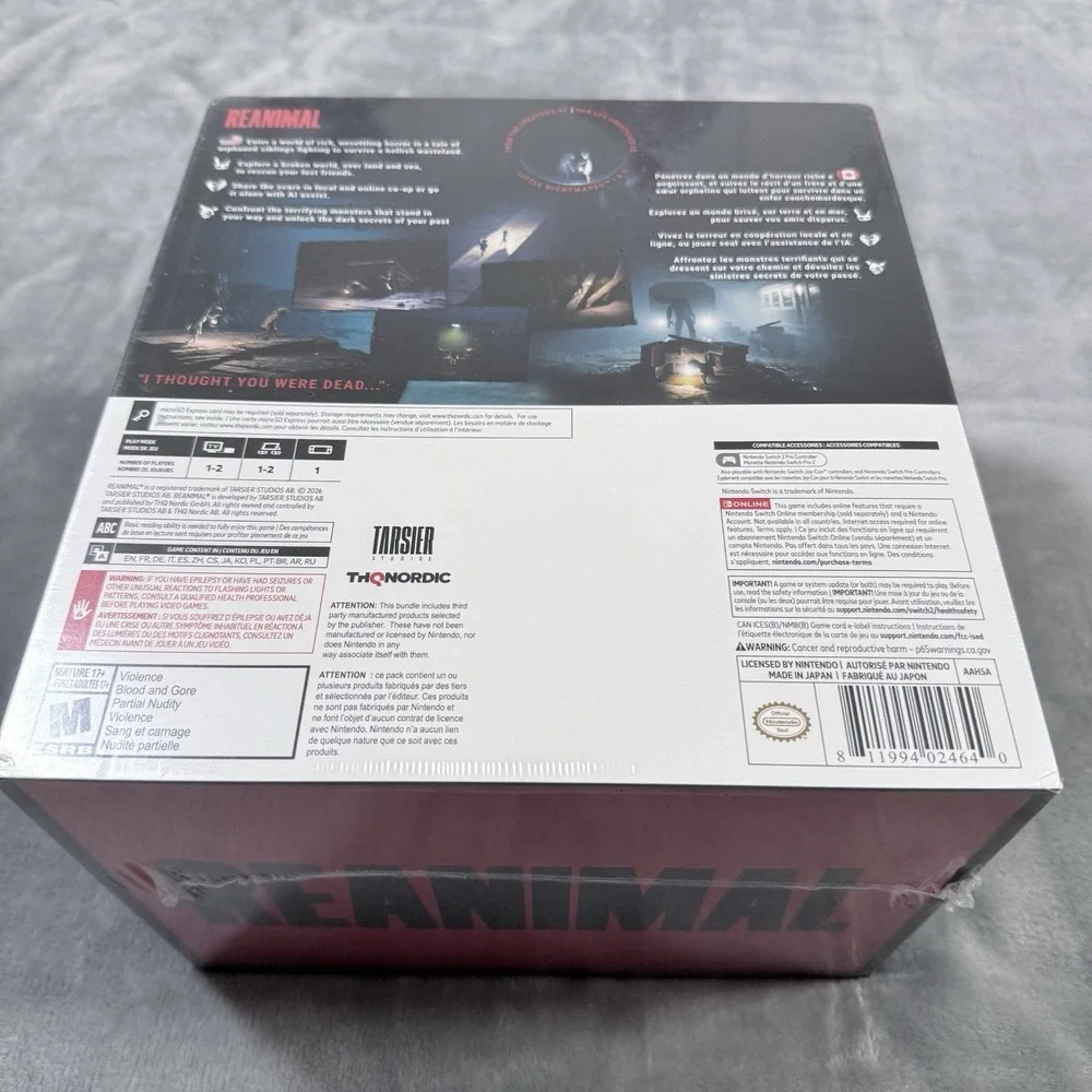 REANIMAL Collectors Edition Nintendo Switch 2 Tarsier THQ Limited 1593/5000 NEW